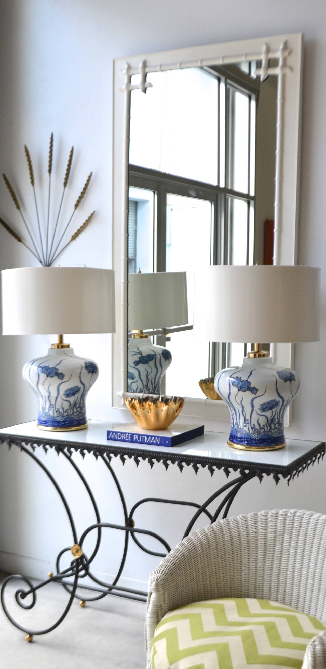 Pair of Porcelain Blue and White Table Lamps 2