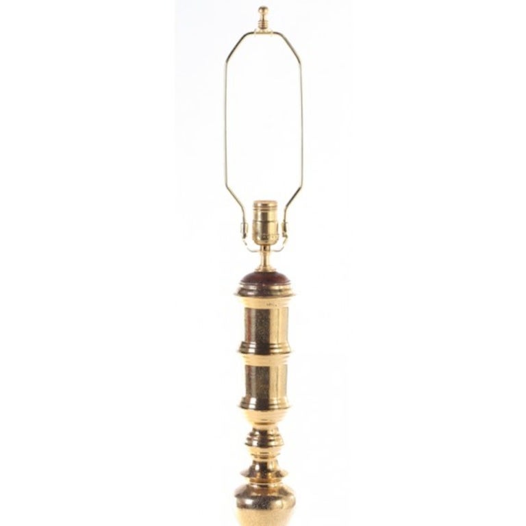 Pair of 1940s -1950s  Art Moderne Brass Candlestick Lamps
