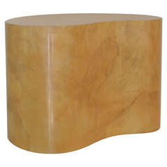 Lacquered Parchment Free Form Side Table