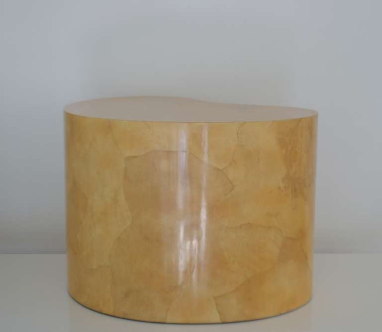 Late 20th Century Lacquered Parchment Free Form Side Table