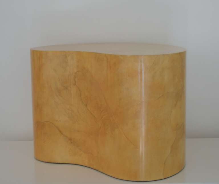 Lacquered Parchment Free Form Side Table 3