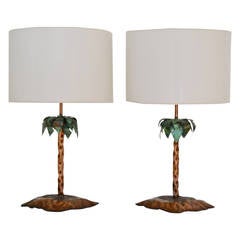Vintage Pair of Tole Table Lamps