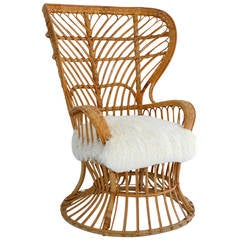 Woven Rattan and Bamboo Chair