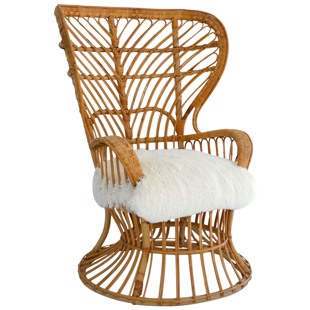Woven Rattan and Bamboo Chair
