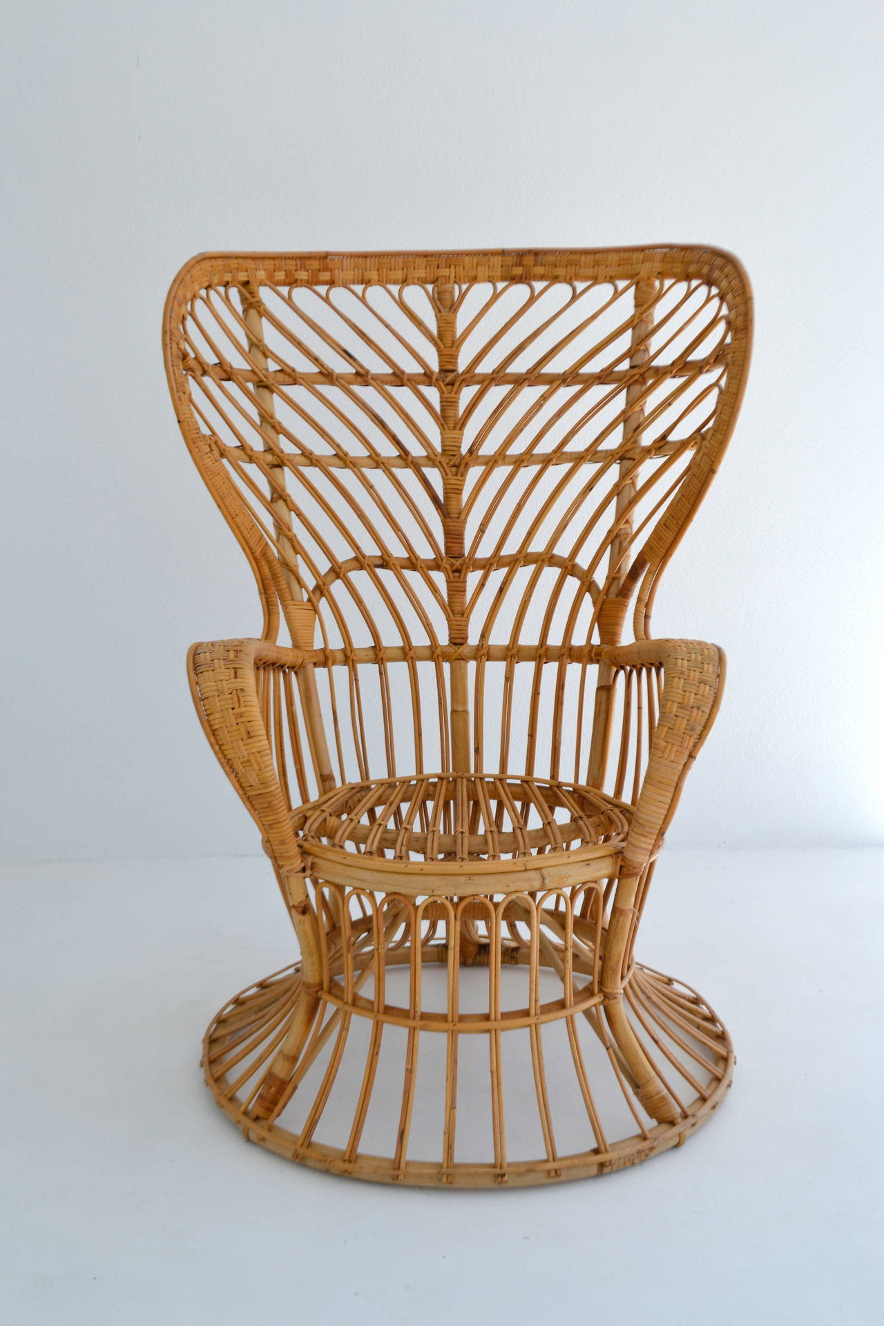 Woven Rattan and Bamboo Chair 1
