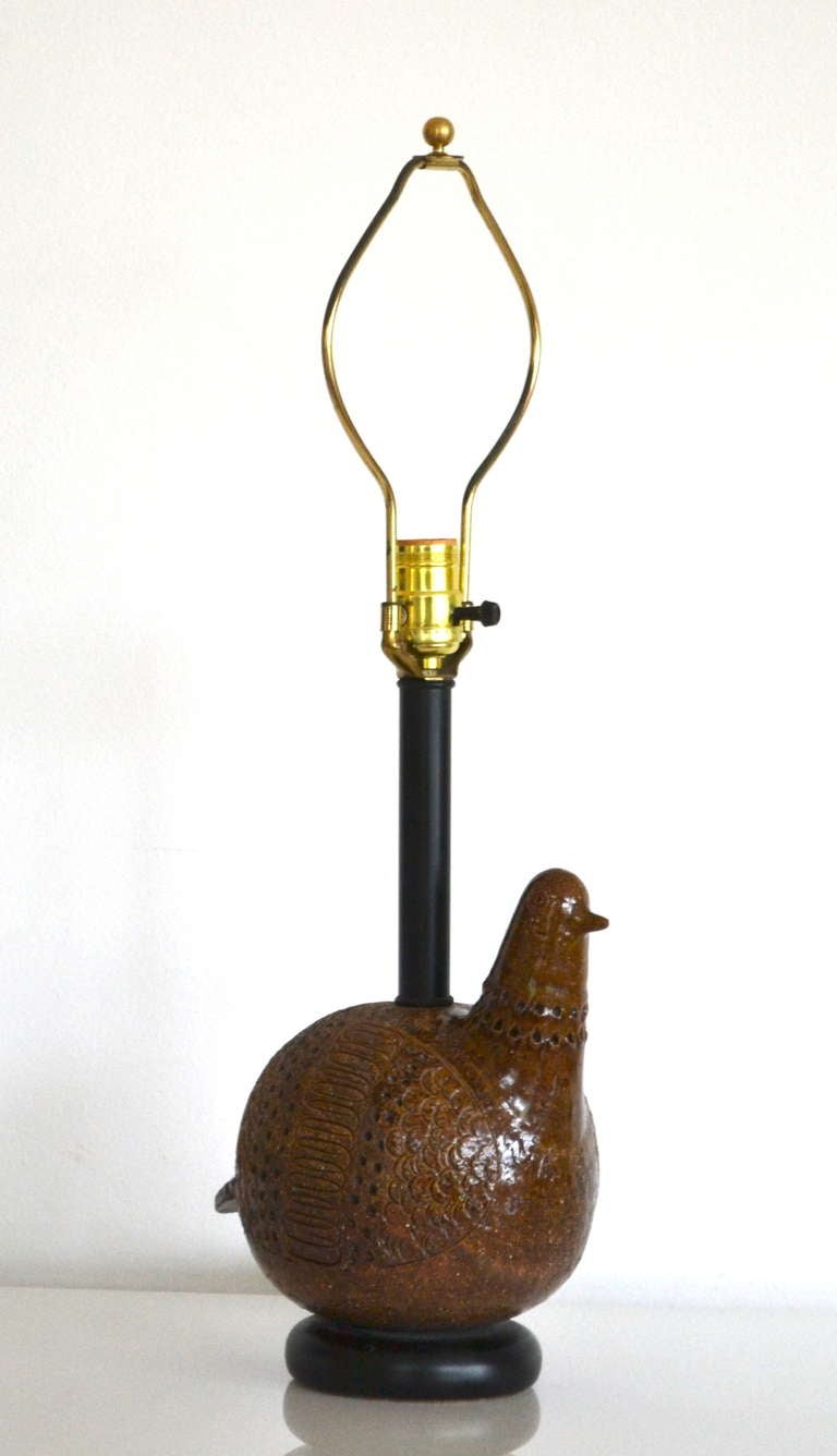 Italian Ceramic Partridge Form Table Lamp by Bitossi