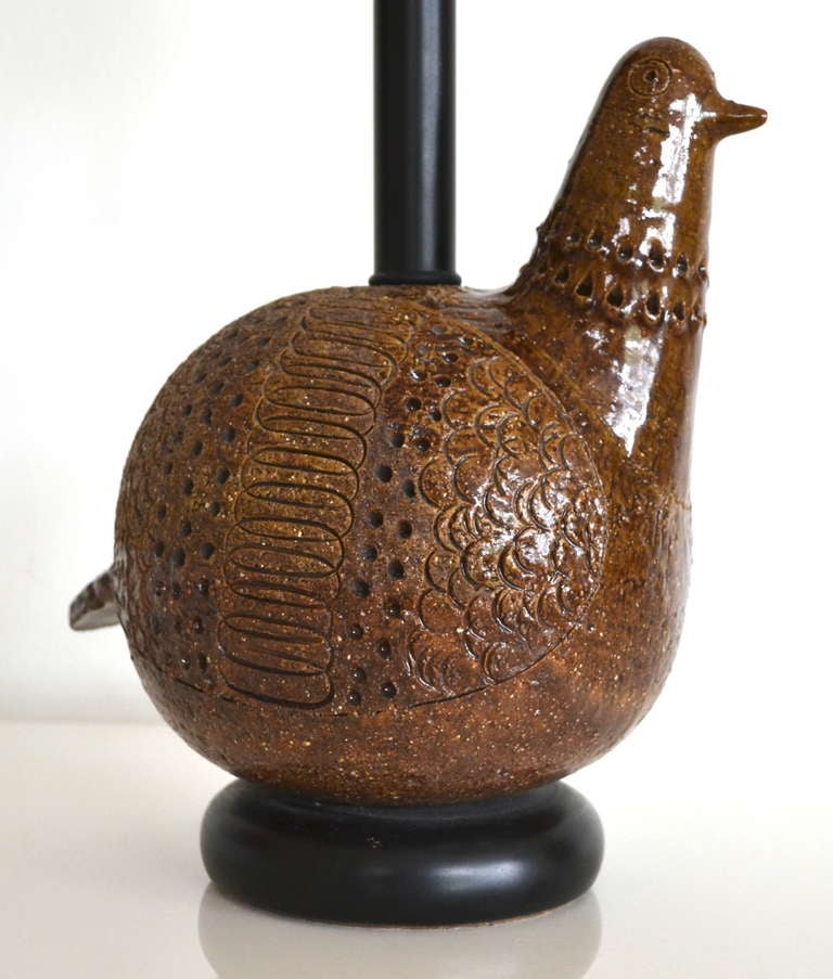 Ceramic Partridge Form Table Lamp by Bitossi In Excellent Condition In West Palm Beach, FL