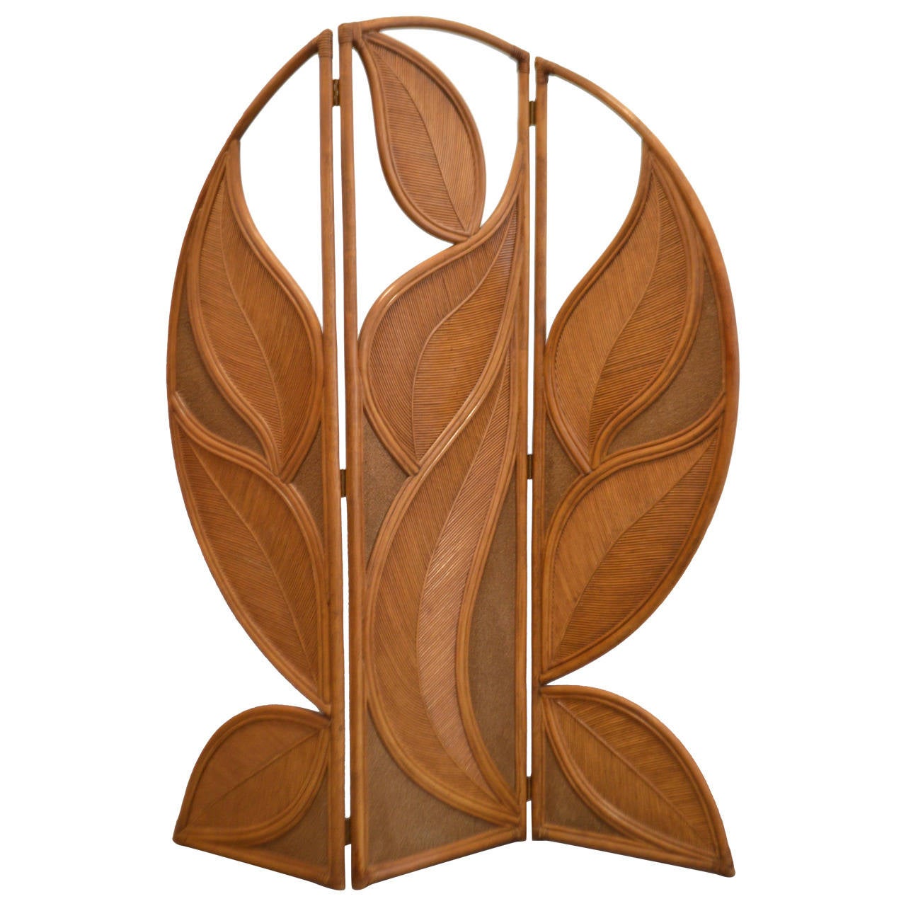 Rattan ThreePanel Folding Screen at 1stdibs