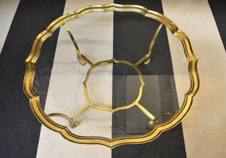 American Brass and Glass Cocktail Table