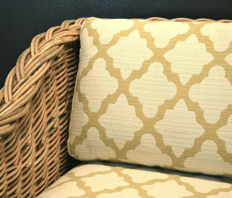 Pair of Woven Rattan Club Chairs 1