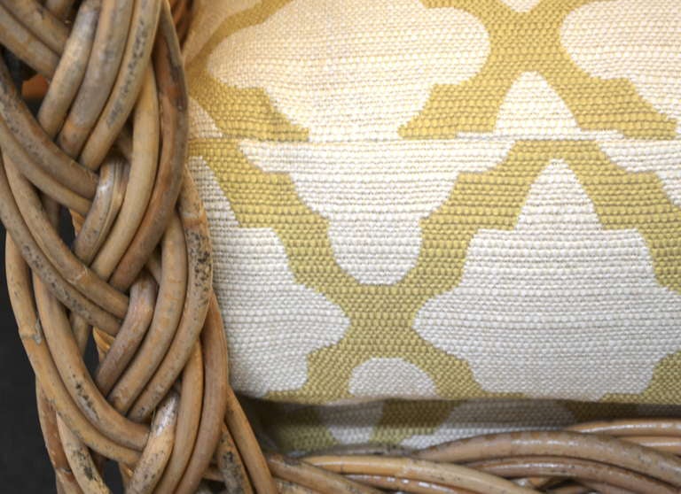 Pair of Woven Rattan Club Chairs 2