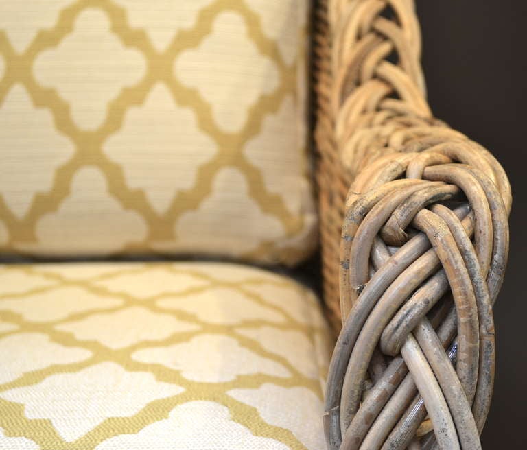 Pair of Woven Rattan Club Chairs 3