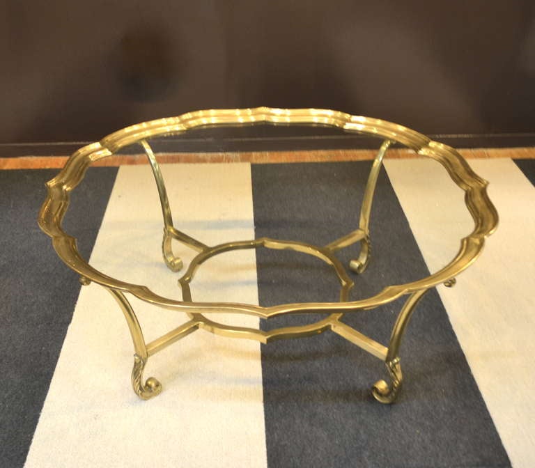 Brass and Glass Cocktail Table 4