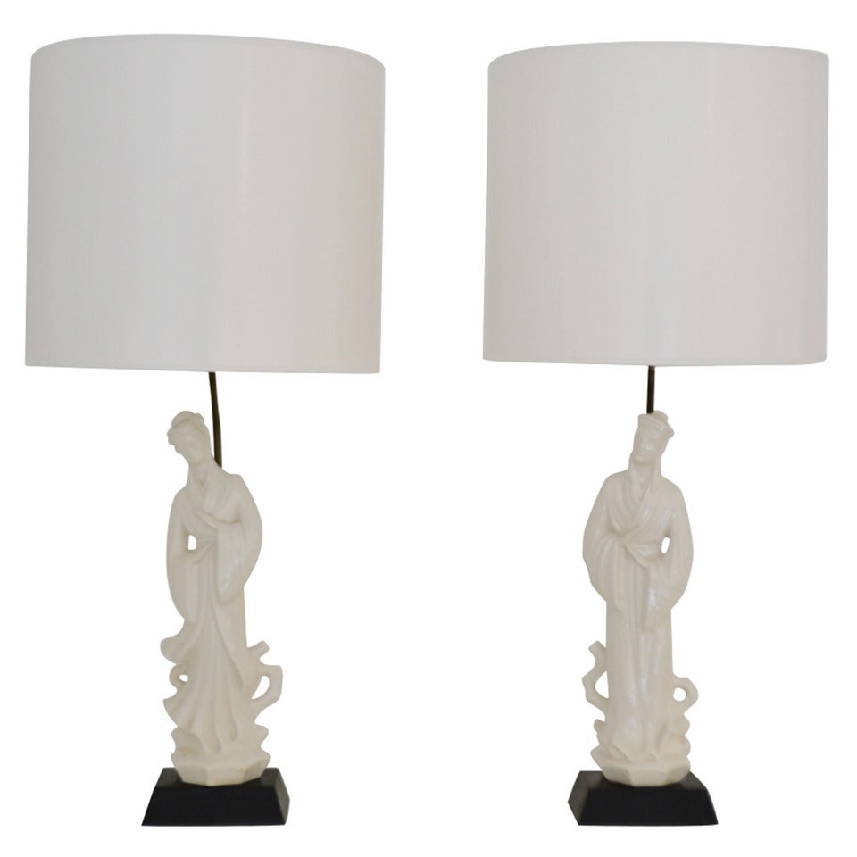 Pair of Blanc de Chine Table Lamps