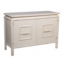 Hollywood Regency  White Lacquered Credenza
