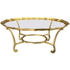 Brass and Glass Cocktail Table