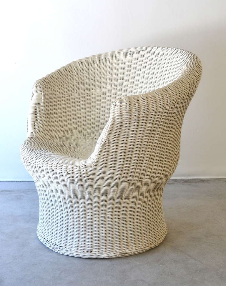 Cotton Woven Rattan Tub Chair / Occasional Chair