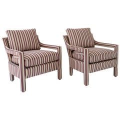 Pair of Upholstered Club Chairs