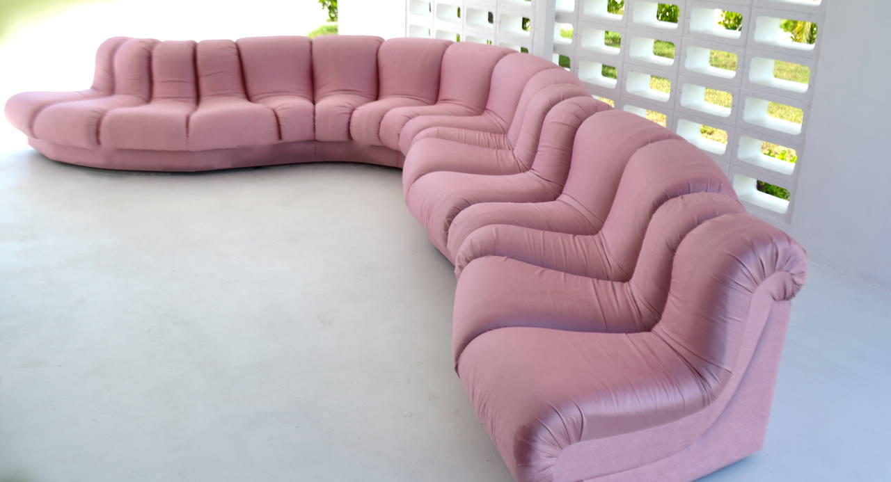 Eight Piece Serpentine Sectional Sofa For At 1stdibs Post Modern Eight Piece Serpentine Sectional Sofa For