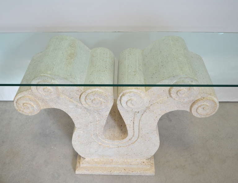 Late 20th Century Carved Stone Console Table
