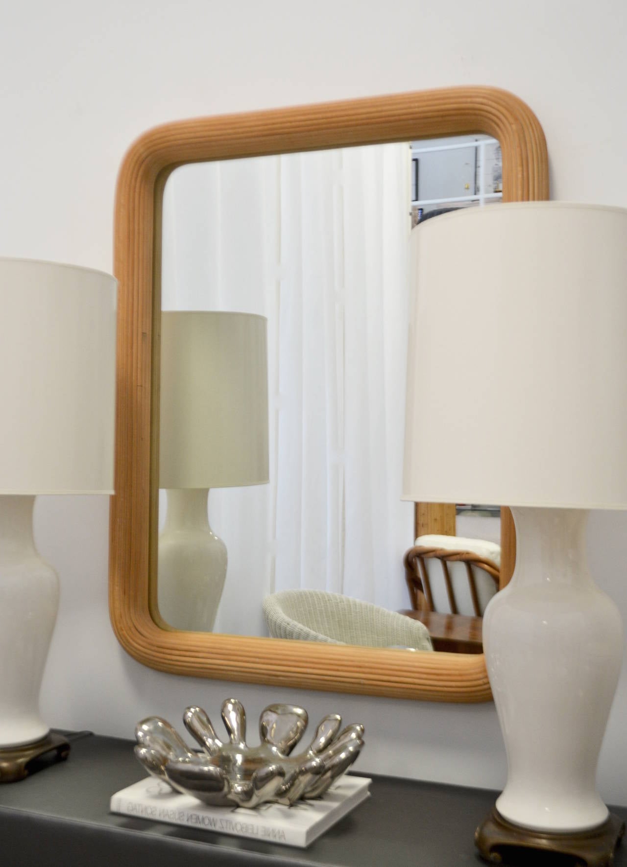 Reeded Bamboo Wall Mirror 4