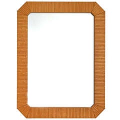 Faux Bamboo Mirror in the Style of Karl Springer