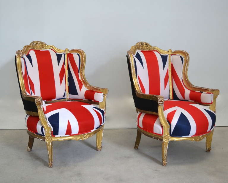 Pair of French Louis XV Style Bergeres