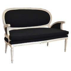 White Painted French Settee / Center Hall Bench