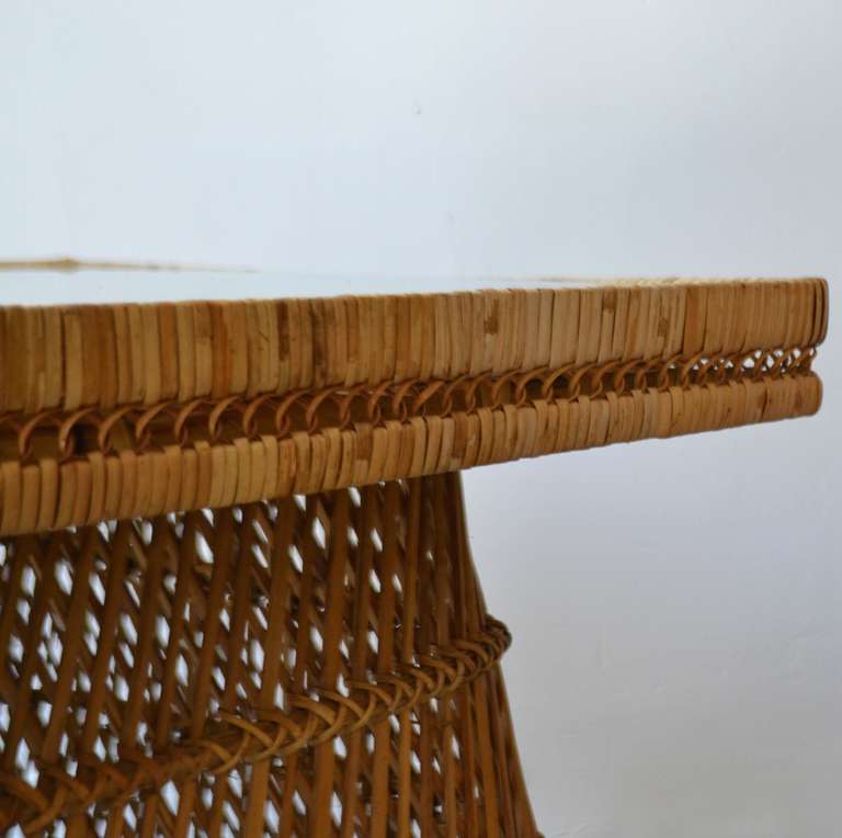 Pair of Rattan Side Tables In Excellent Condition In West Palm Beach, FL
