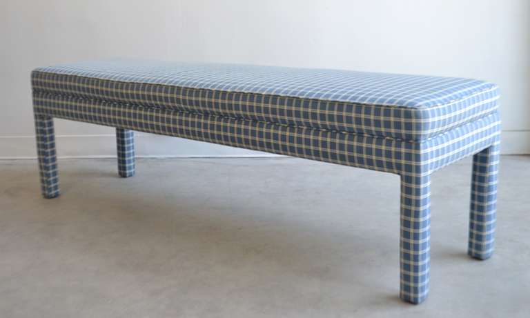 Mid-20th Century Parsons Style Upholstered Bench