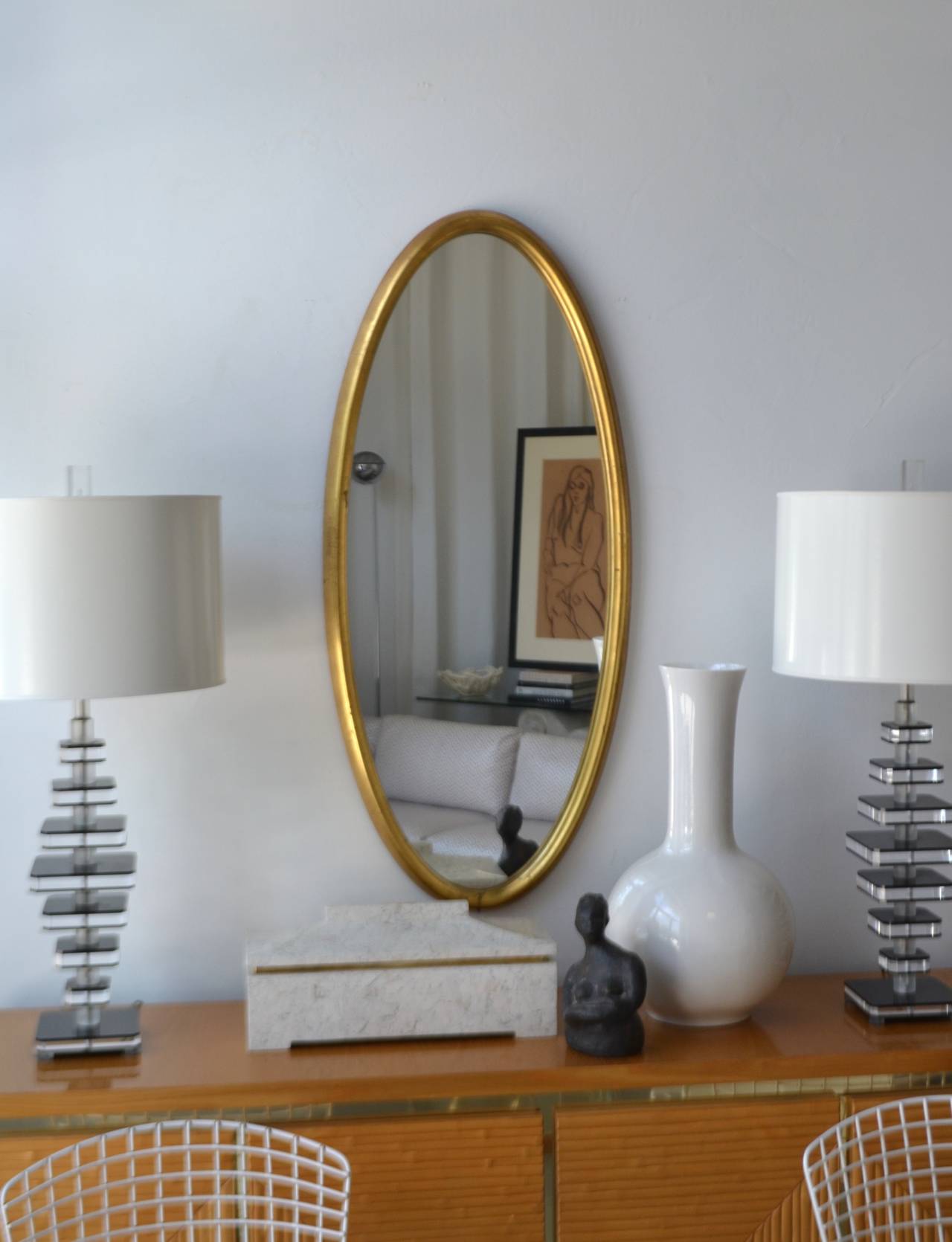 Midcentury Giltwood Wall Mirror