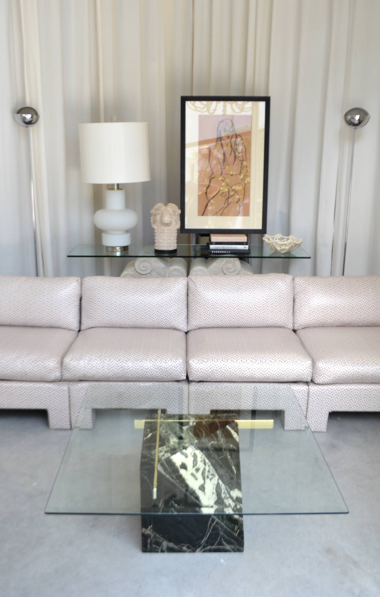 Marble and Brass Coffee Table