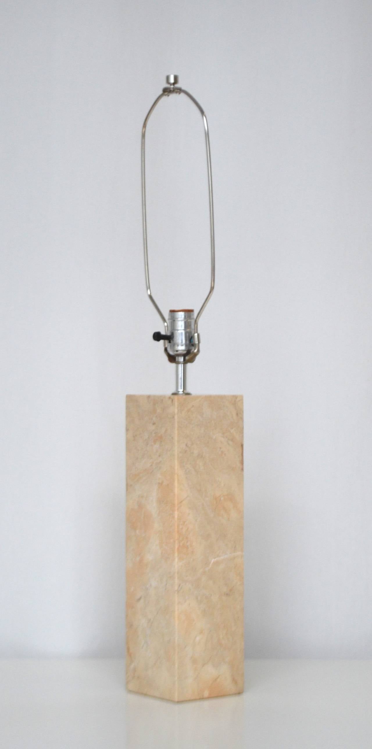 Post-Modern Marble Column Form Table Lamp by Robert Sonneman