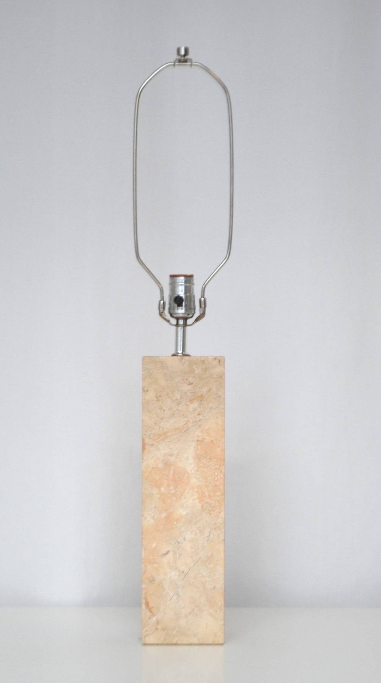 American Marble Column Form Table Lamp by Robert Sonneman