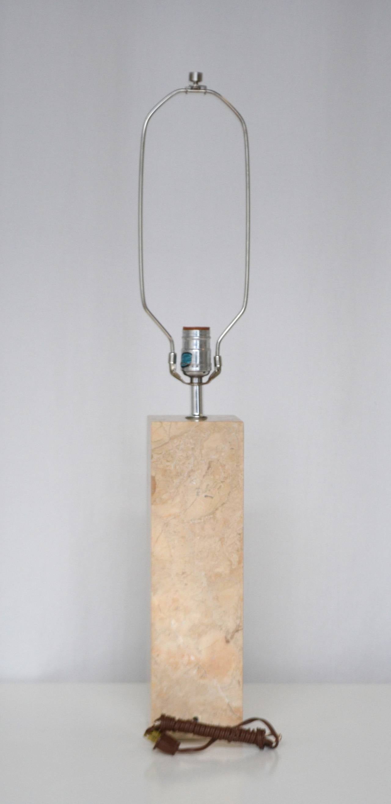 Mid-20th Century Marble Column Form Table Lamp by Robert Sonneman