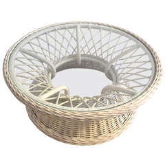Sculptural Woven Reed Coffee Table