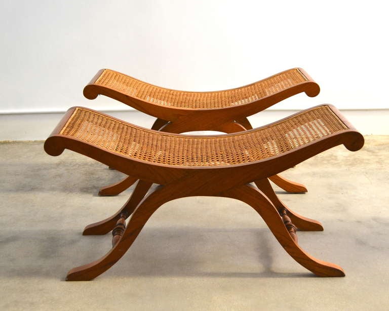 Pair of X Form Benches / Stool