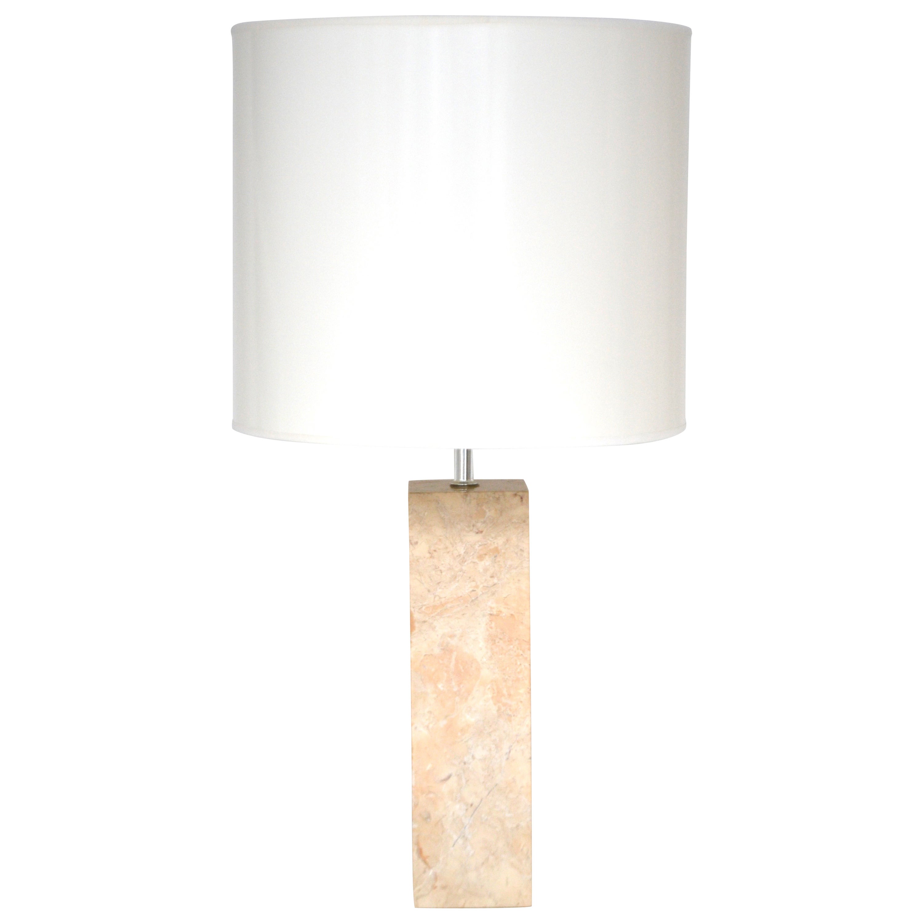 Marble Column Form Table Lamp by Robert Sonneman