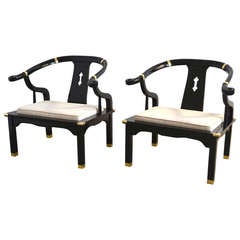 Pair of Lacquered Lounge Chairs
