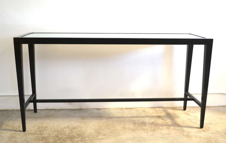 Black Lacquered Console / Sofa Table In Excellent Condition In West Palm Beach, FL