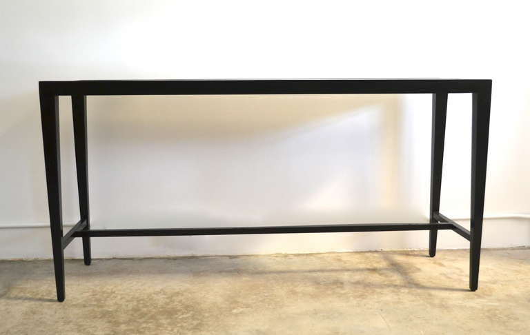 Mid-20th Century Black Lacquered Console / Sofa Table