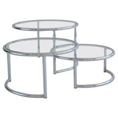 Three-Tier Swivel Cocktail or Side Table