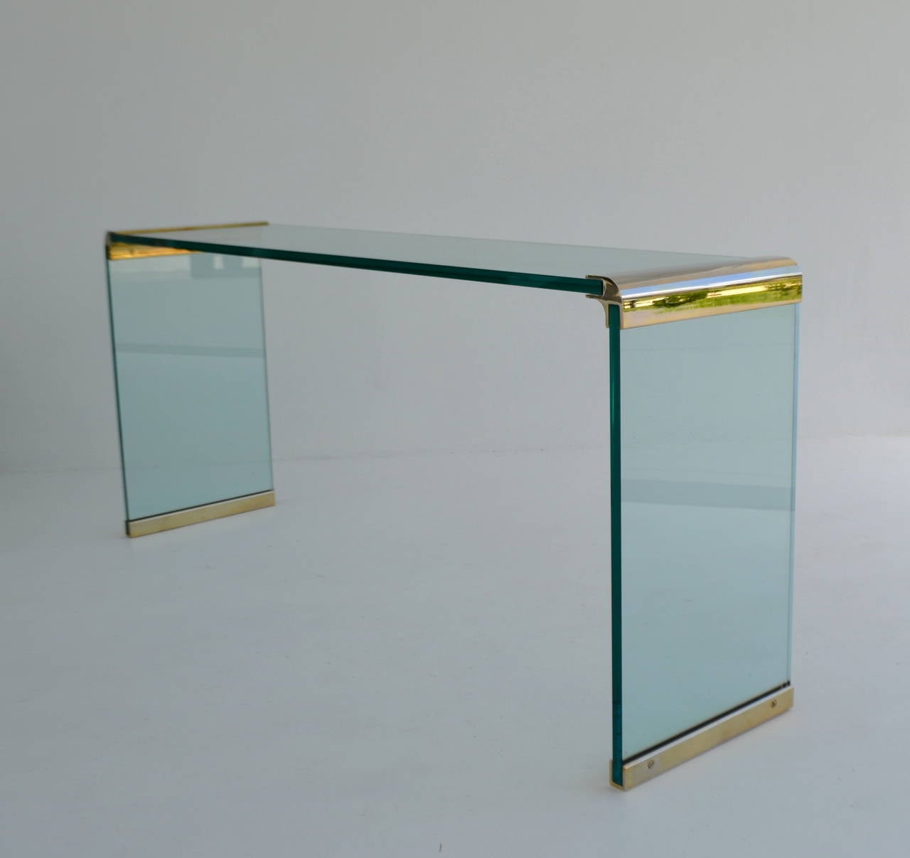 Glass Waterfall Form Console Table or Sofa Table 2