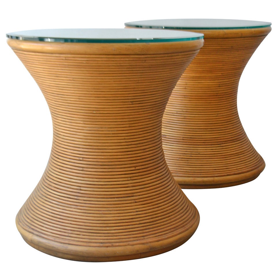 Pair of Cut Reed Side Tables