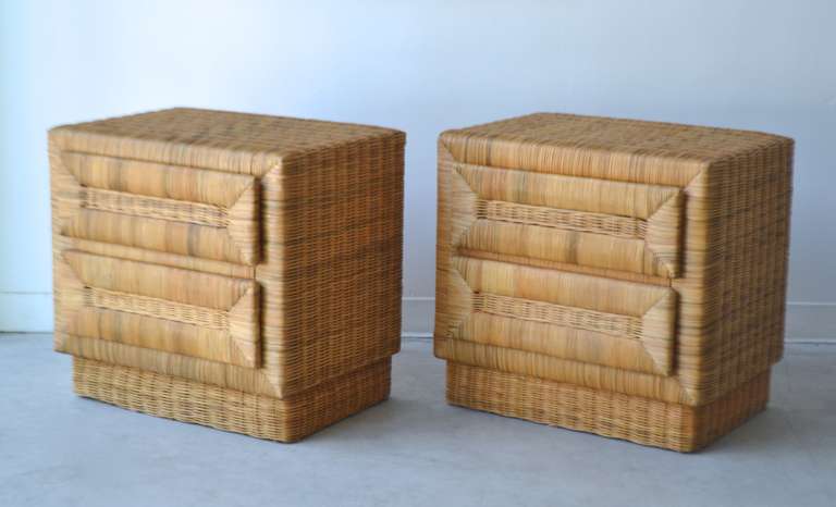 Woven Rattan Side Tables
