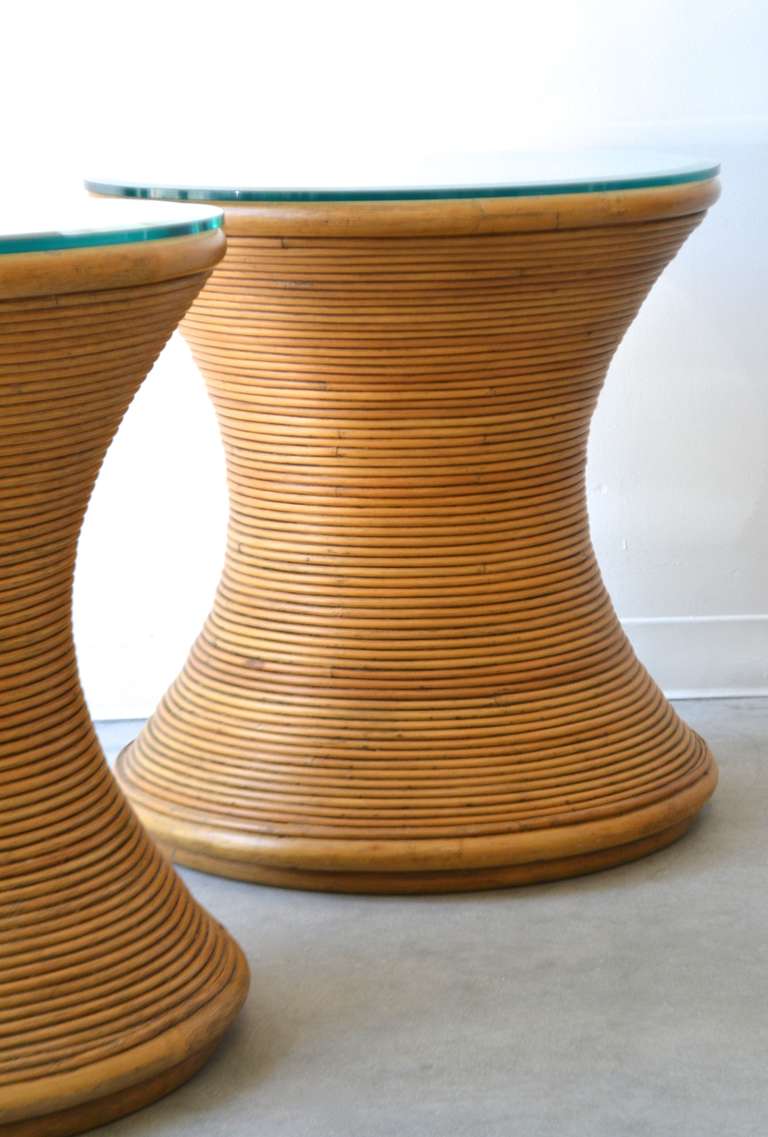 Pair of Cut Reed Side Tables 3