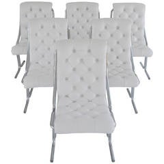 Set of Six Tufted Dining Chairs