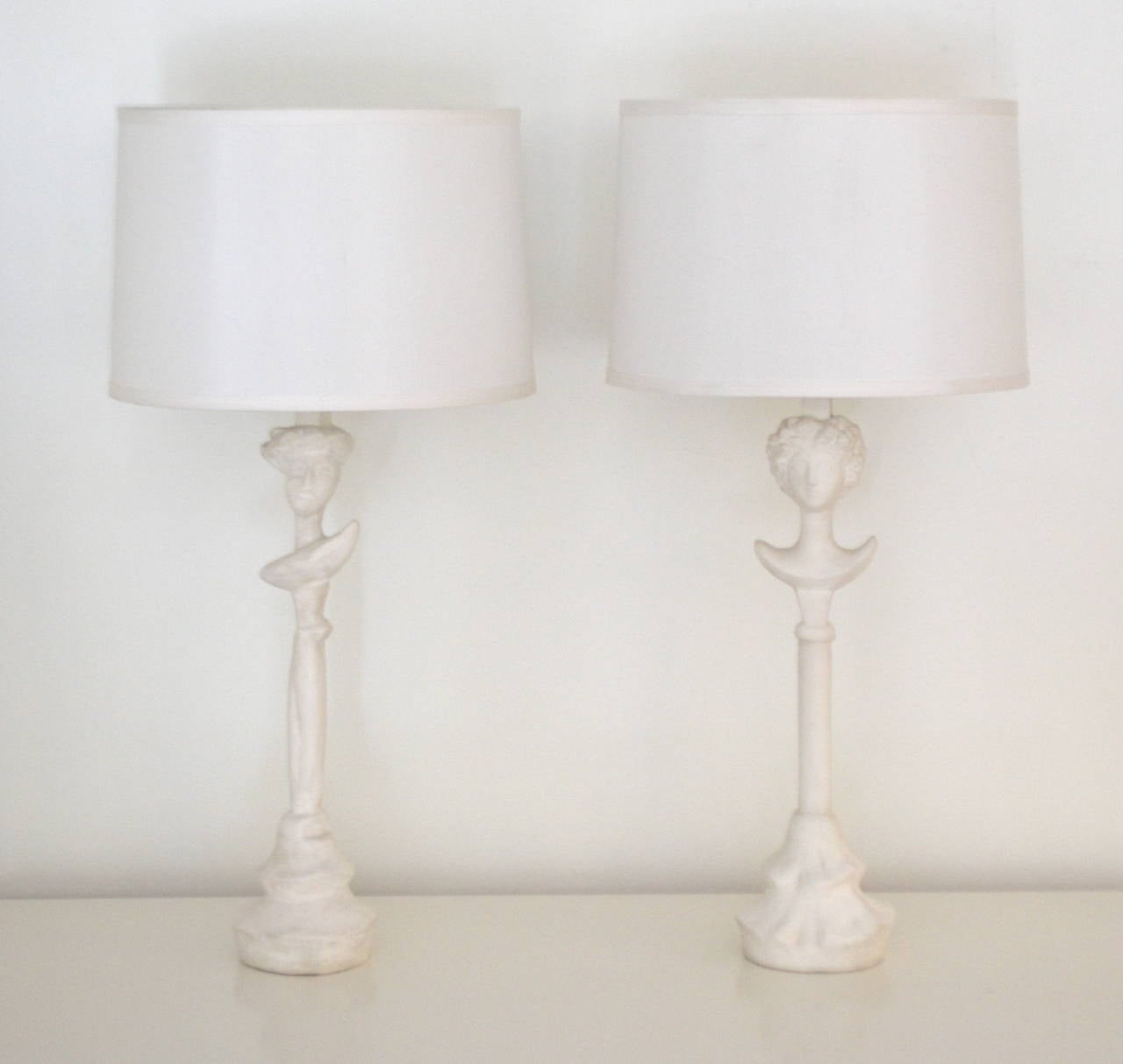 Pair of Mid-Century Figural Table Lamps after Giacometti for Jean-Michel Fran 2
