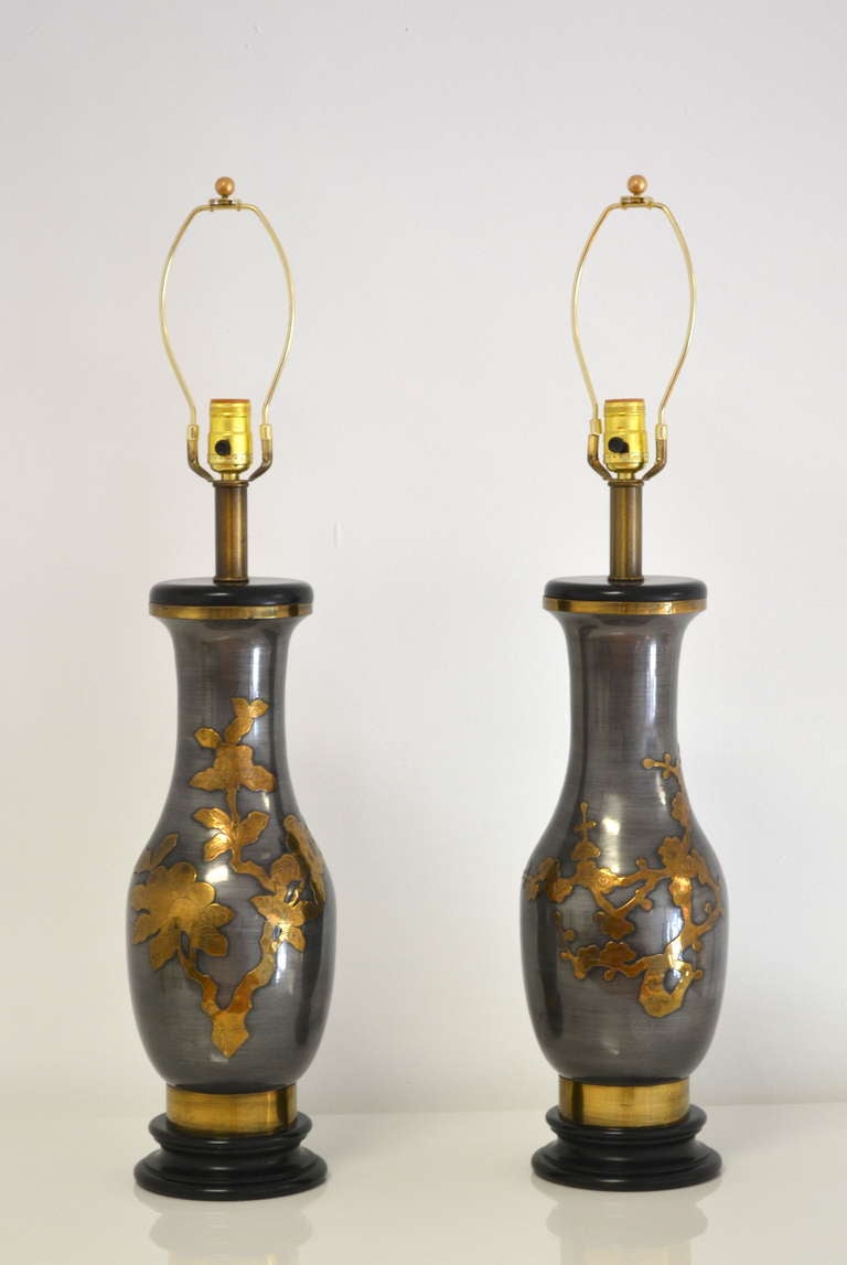 Pair of Hollywood Regency Table Lamps In Excellent Condition In West Palm Beach, FL