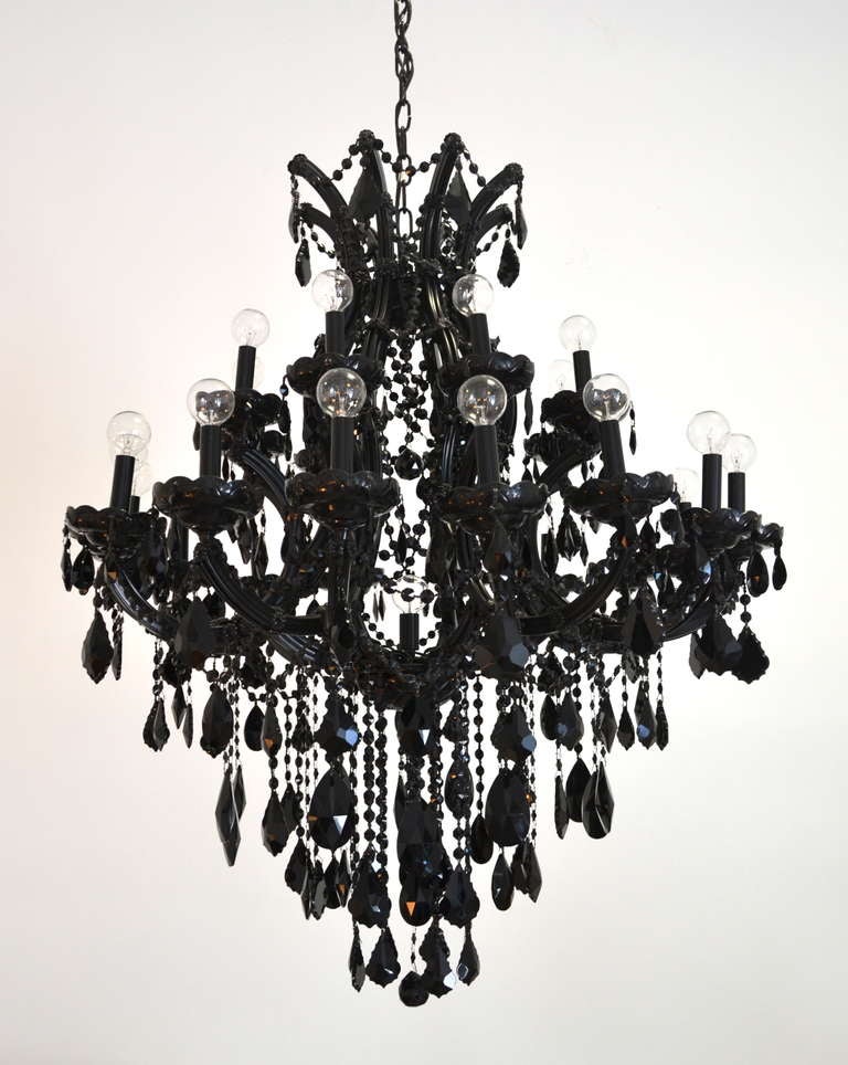 American Black Glass Maria Theresa Style Chandelier